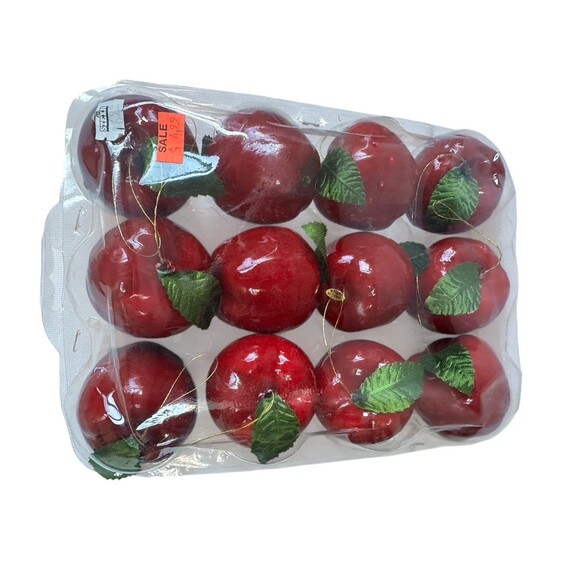 Vintage Mini Apple Ornaments Teacher Classroom Christmas Tree Farmhouse Sears - Picture 4 of 10